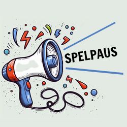 Bild på en tecknad megafon som sprider budskapet om Spelpaus