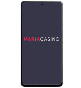 En mobil med maria casinos logga